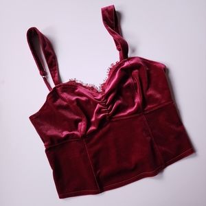 Super Cute Cropped Velvet Cami